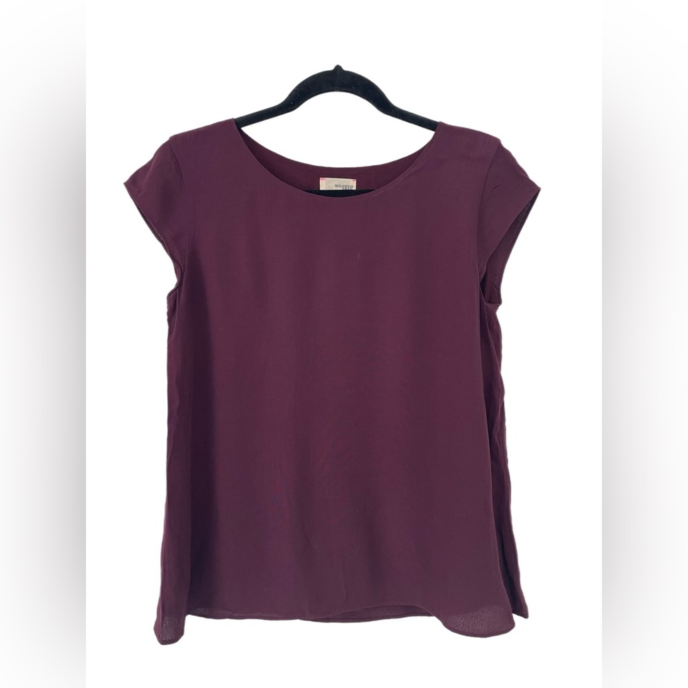 Wilfred Free - Burgundy Short Sleeve Blouse - Size XS